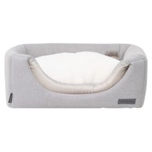 60cm Cube Linen-Look Dog Bed